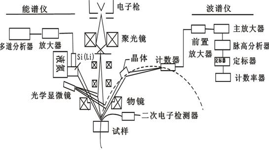 圖1 電子探針儀的結構示意圖