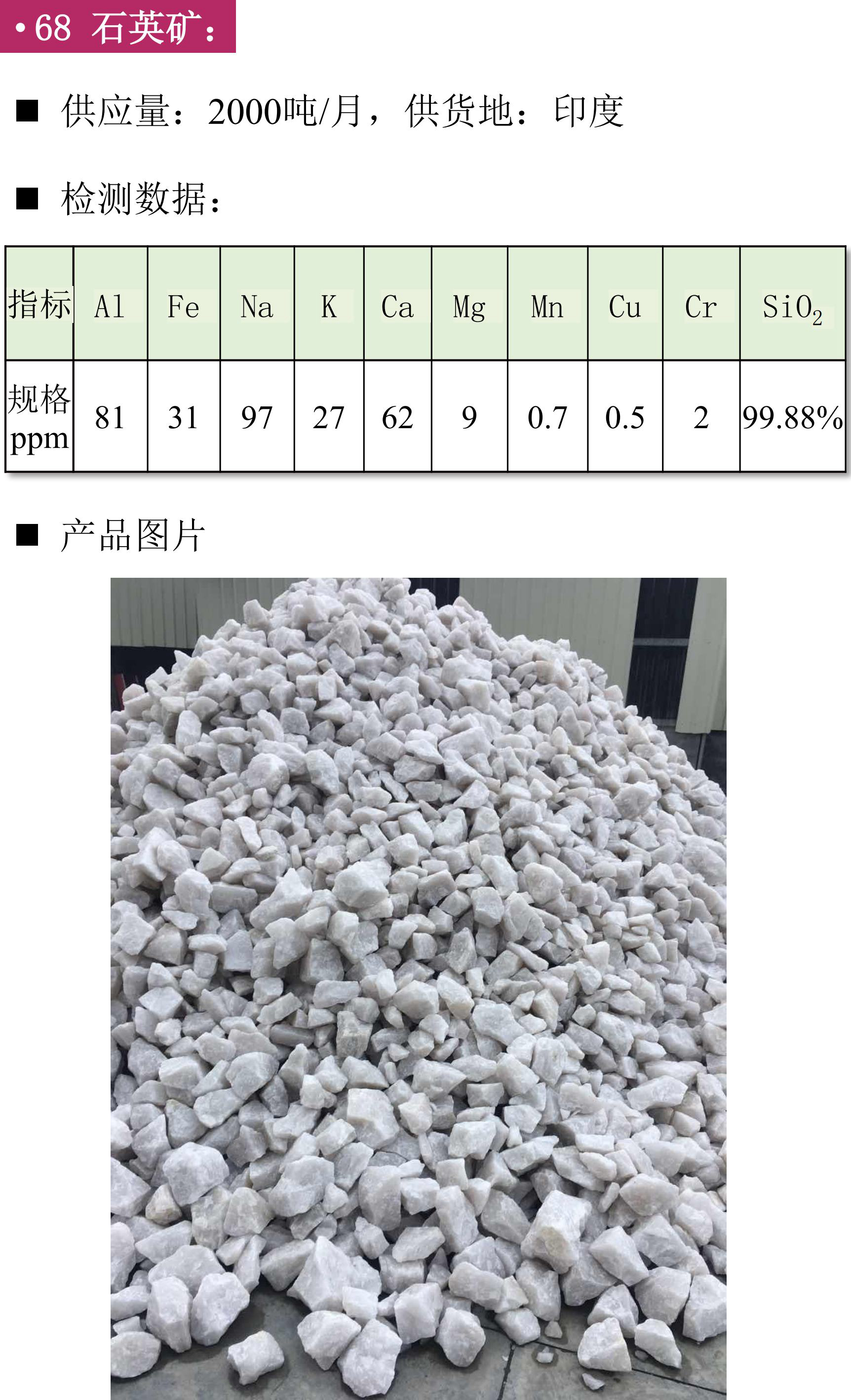 硅礦、石英砂、黑石英、石英礦、方解石、膨潤土、鉀長(cháng)石、石英板材砂、低鐵石英砂、白云石砂、鎂質(zhì)土
