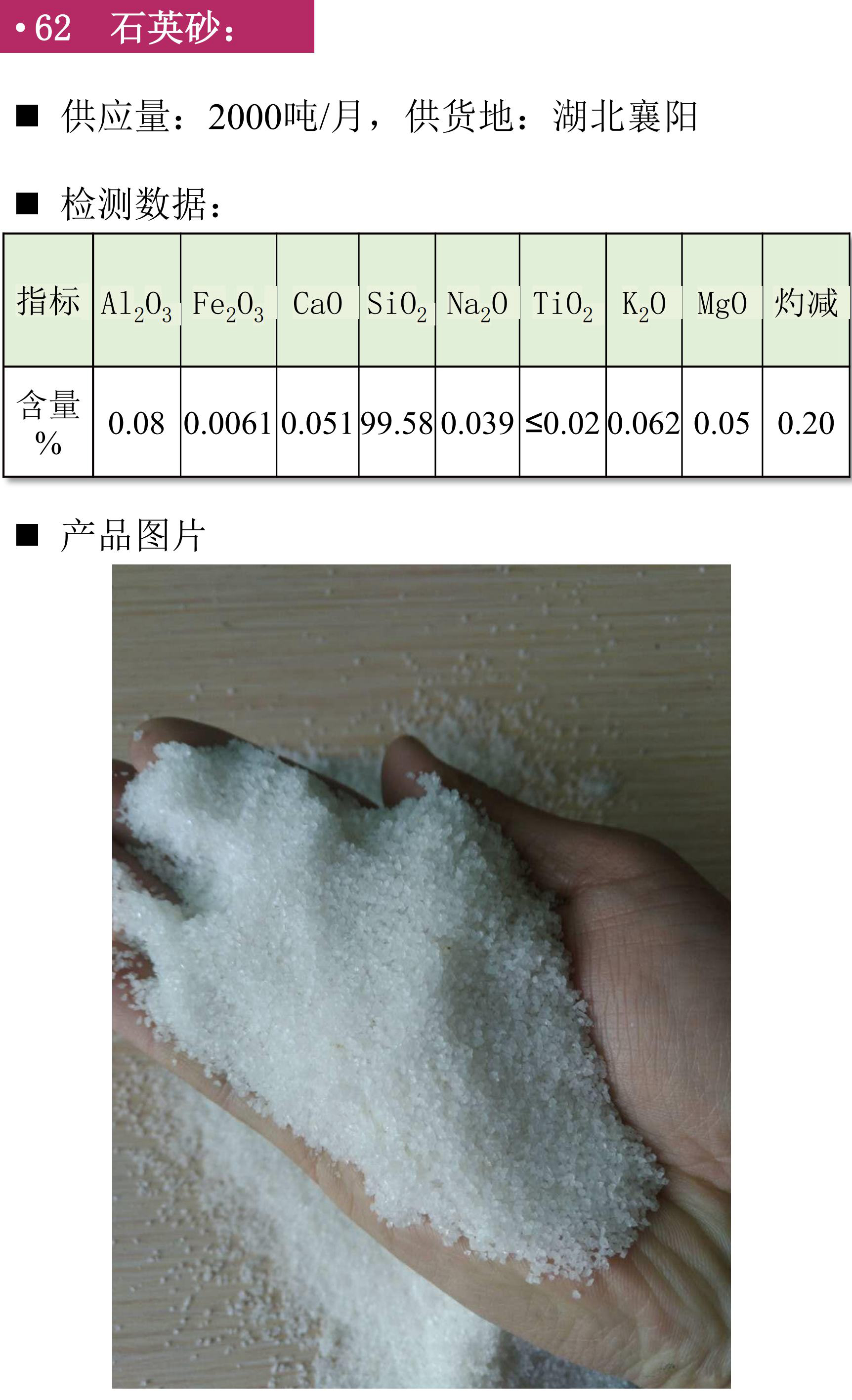硅礦、石英砂、黑石英、石英礦、方解石、膨潤土、鉀長(cháng)石、石英板材砂、低鐵石英砂、白云石砂、鎂質(zhì)土
