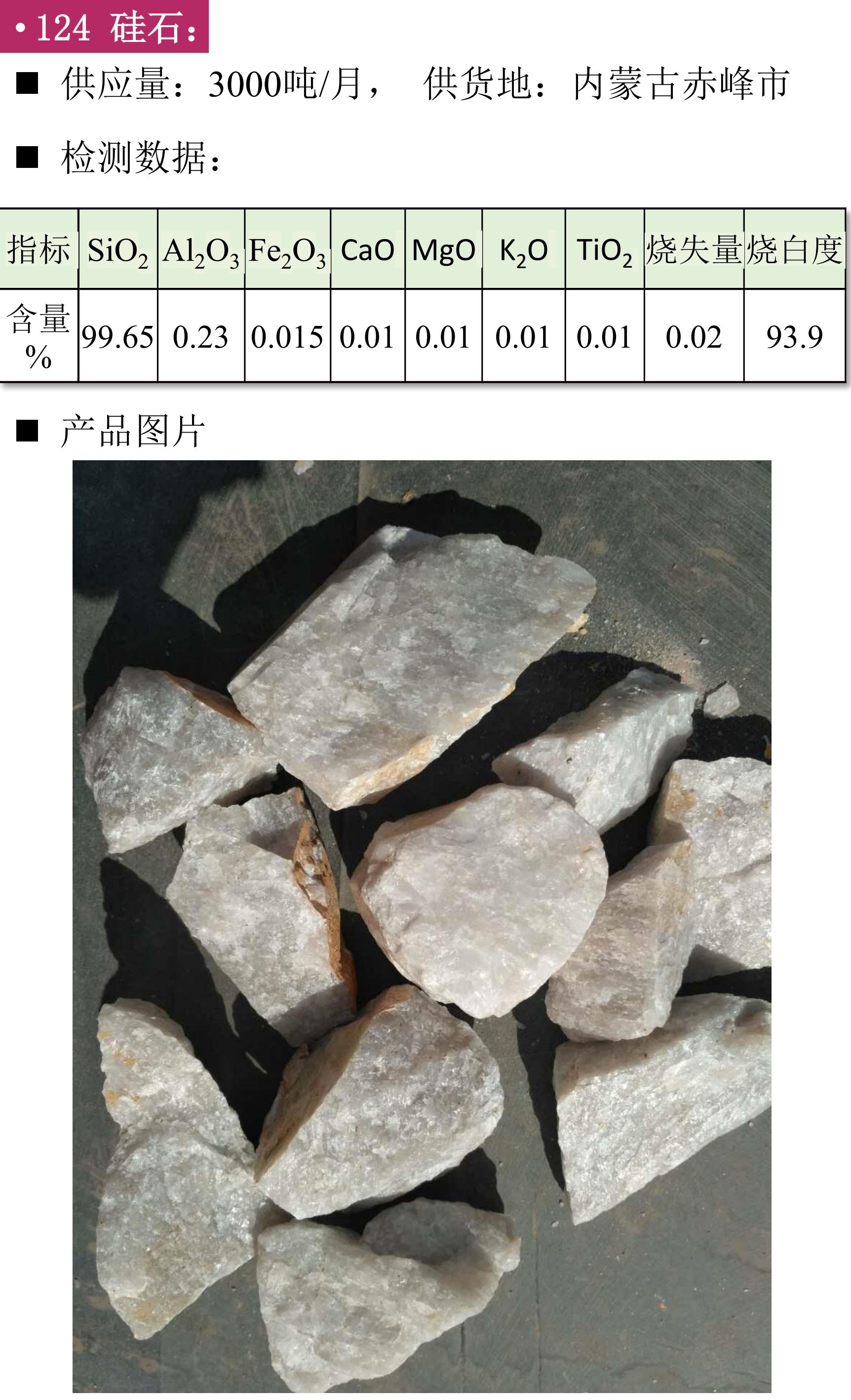 硅石價(jià)格