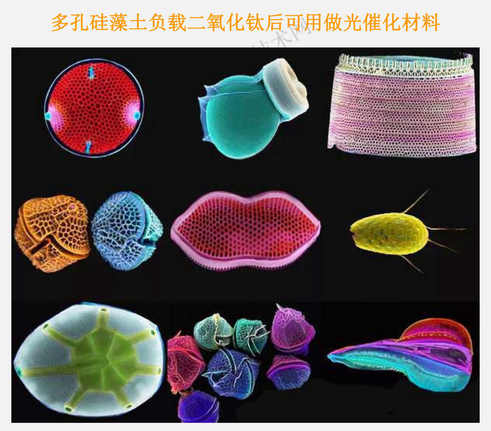 多孔硅藻土負載二氧化鈦后可用做光催化材料