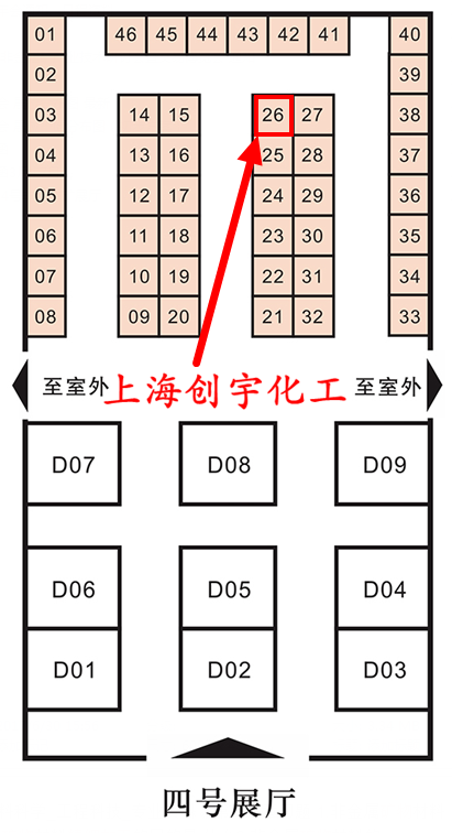 上海創(chuàng )宇化工有限公司展會(huì )位置