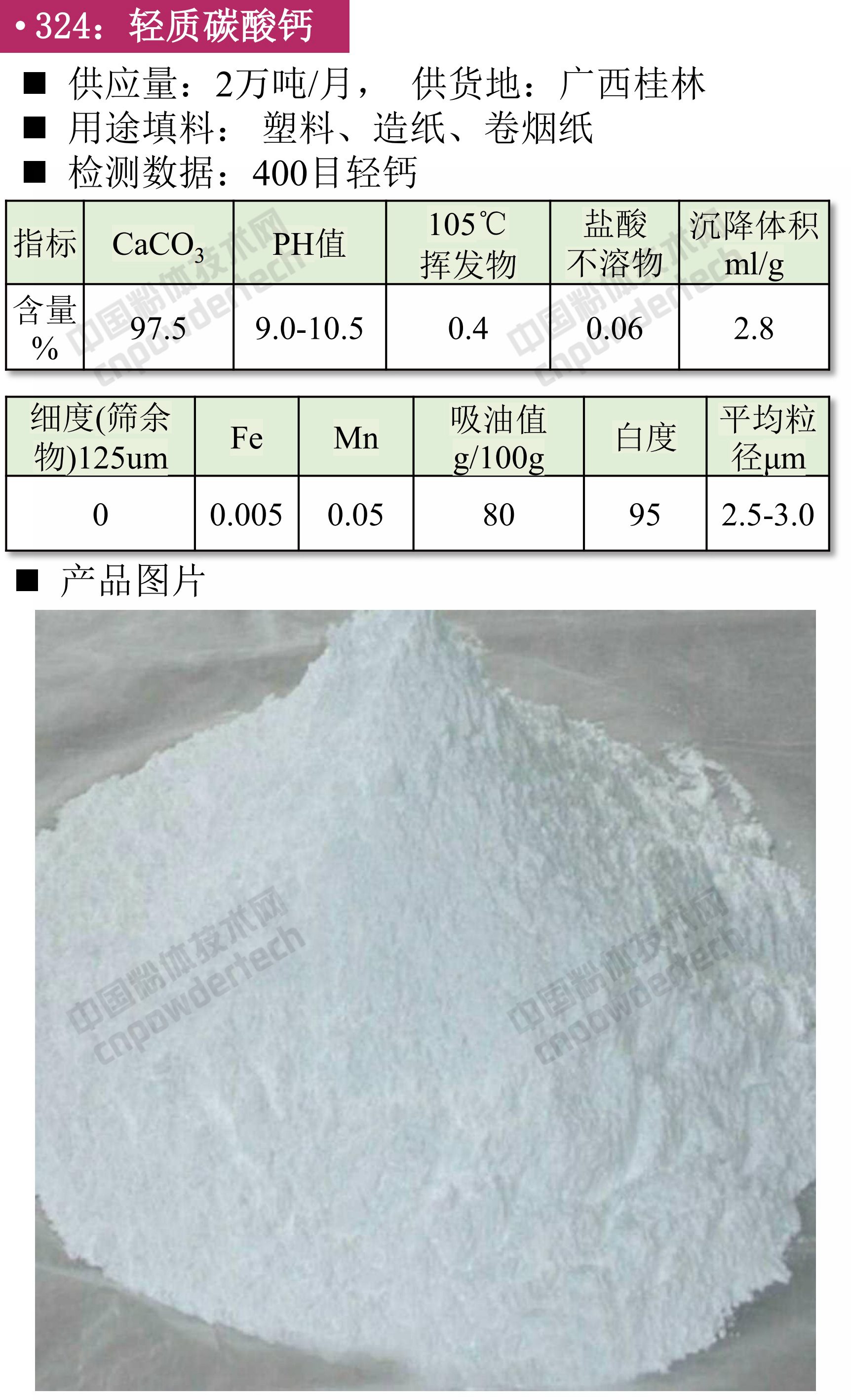 輕質(zhì)碳酸鈣