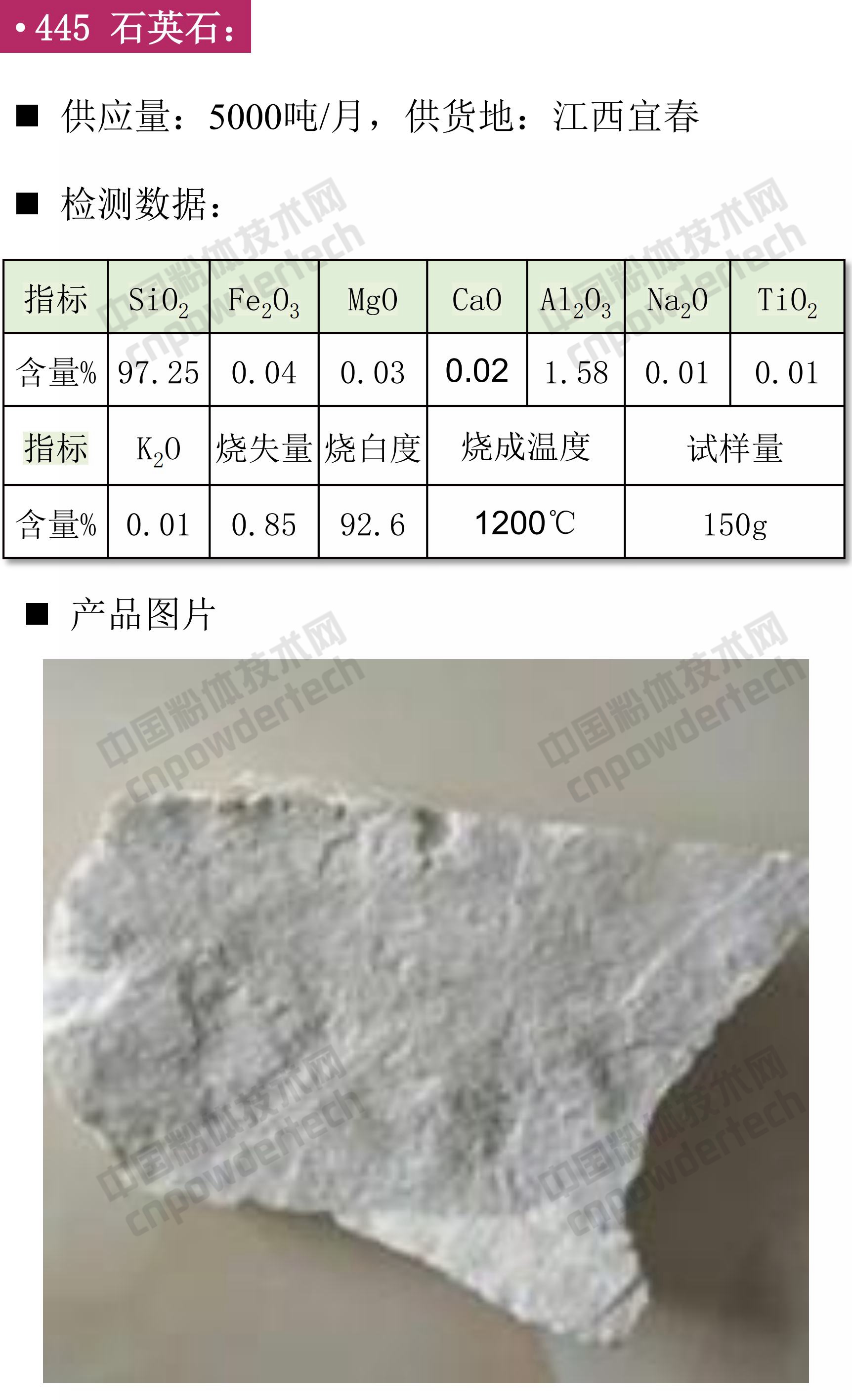 石英、高純石英砂、硅微粉