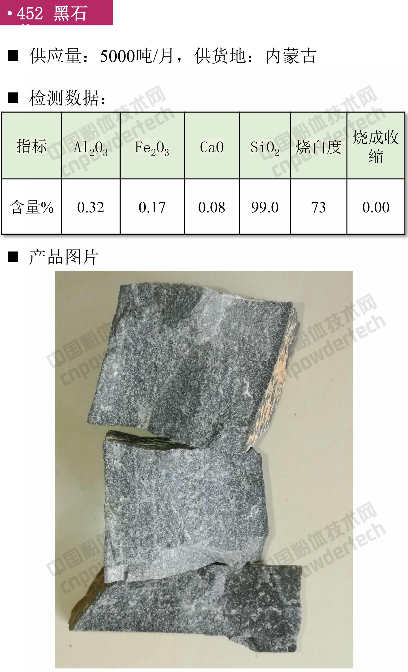 石英、高純石英砂、硅微粉