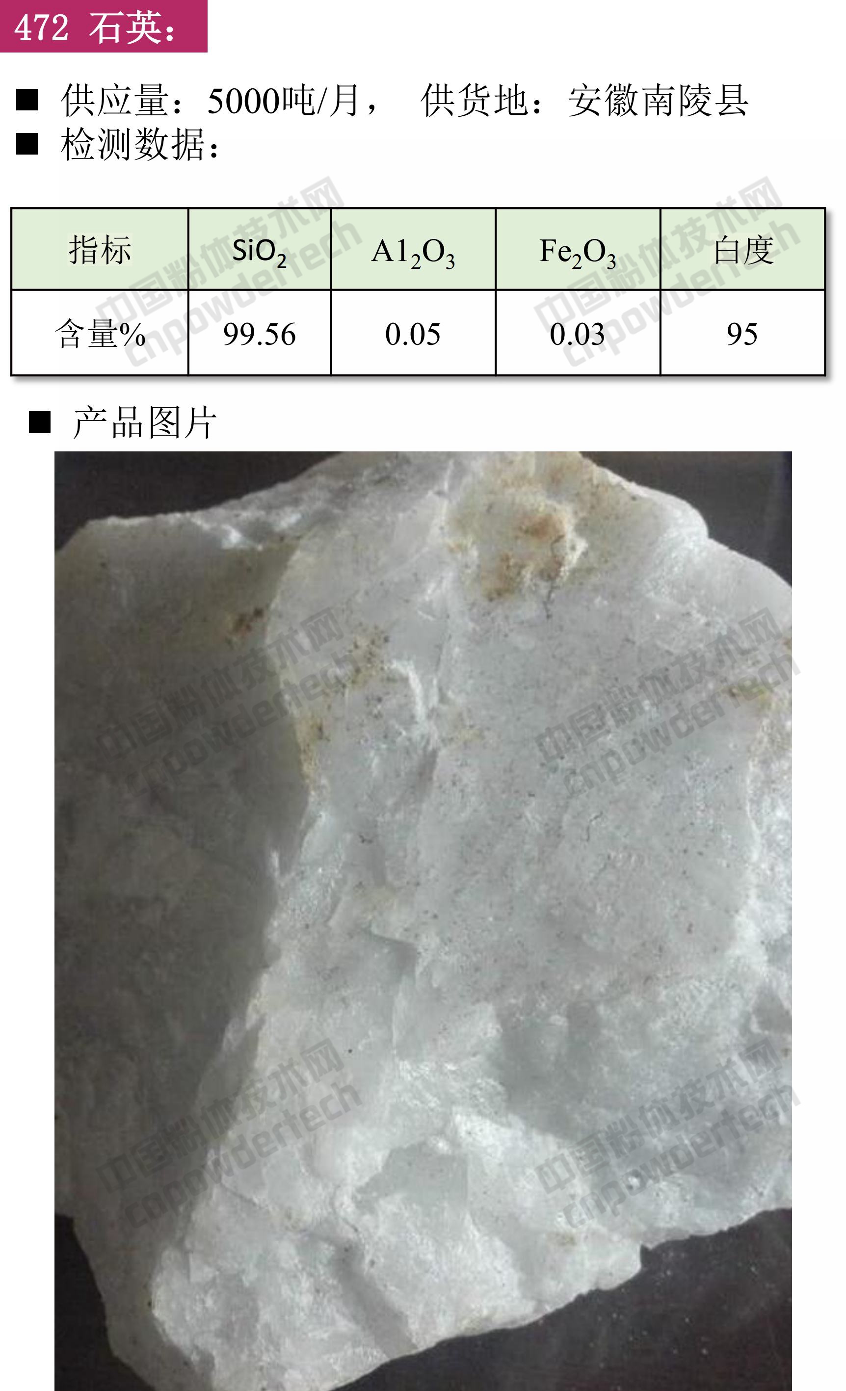 石英、高純石英砂、硅微粉