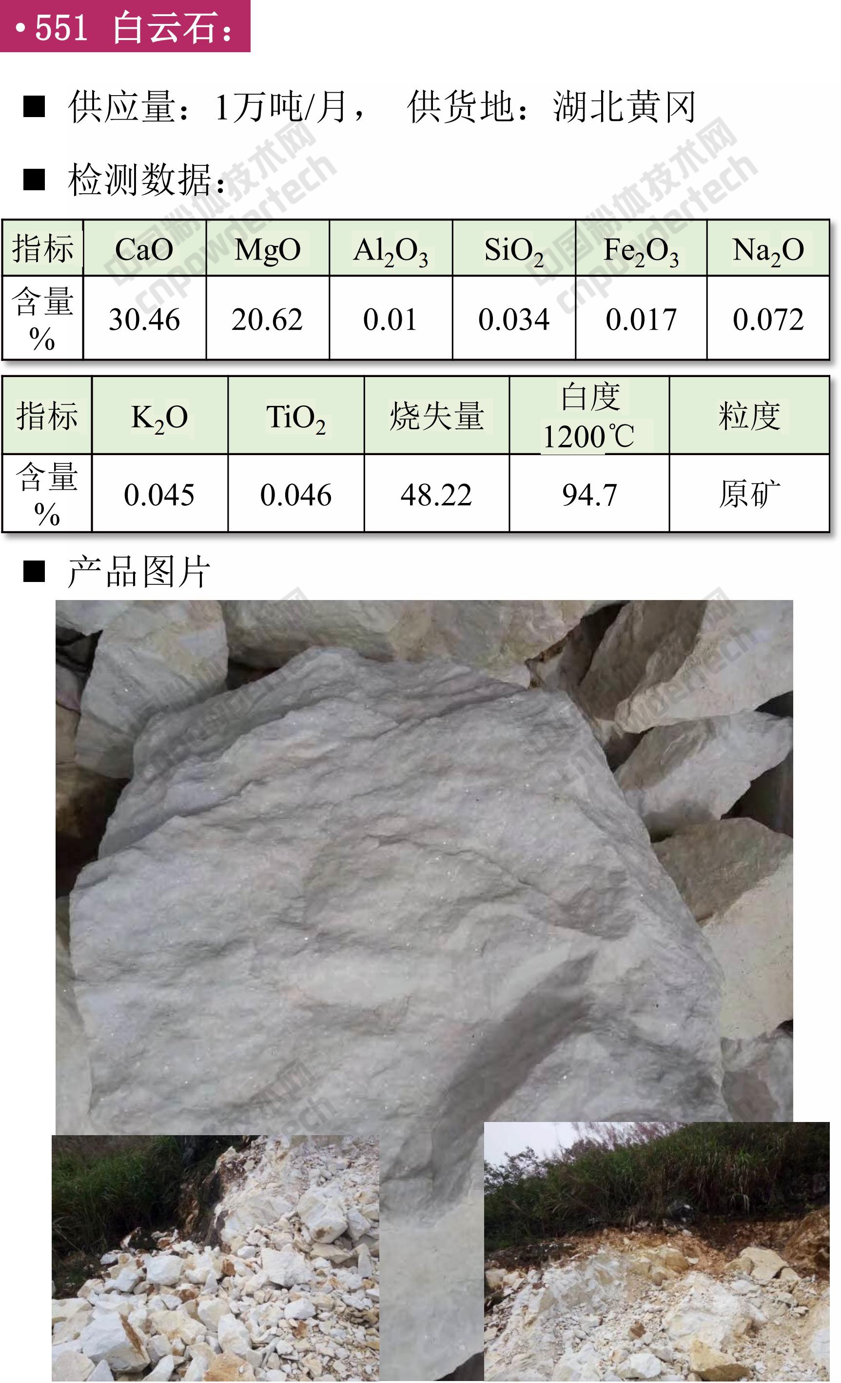 【找現貨】第46期最新硅藻土、白云石、石膏、鈦白粉供應匯！