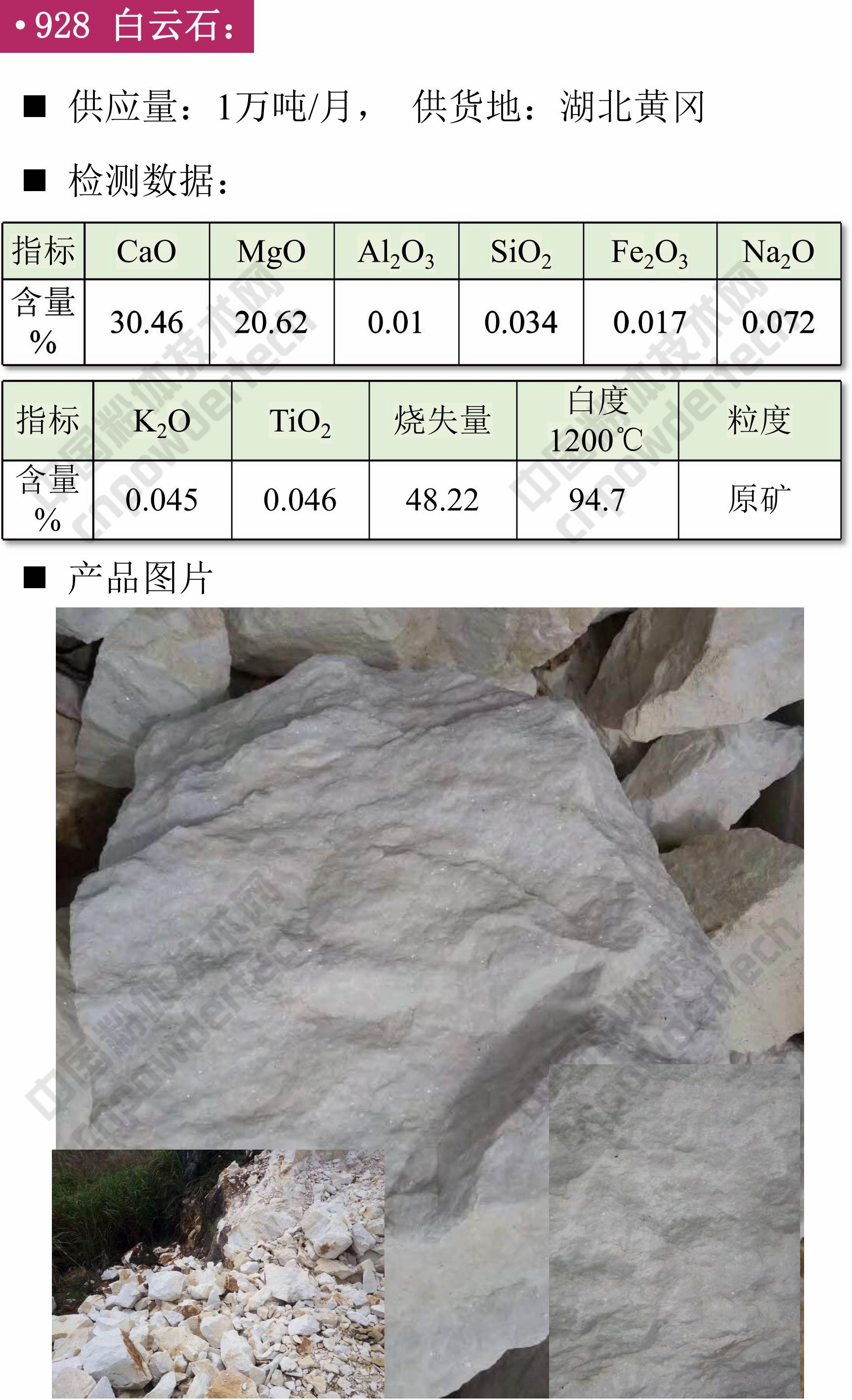 鉀長(cháng)石 膨潤土 碳酸鈣 方石英 現貨