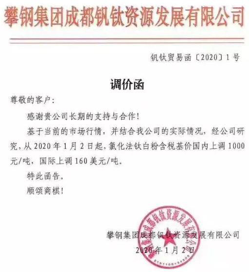 大雪擋不住的火熱！15家鈦白粉企業(yè)宣布漲價(jià)！